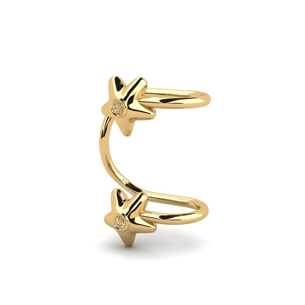14ct Yellow Gold Brown Diamond Women's Earring Evole