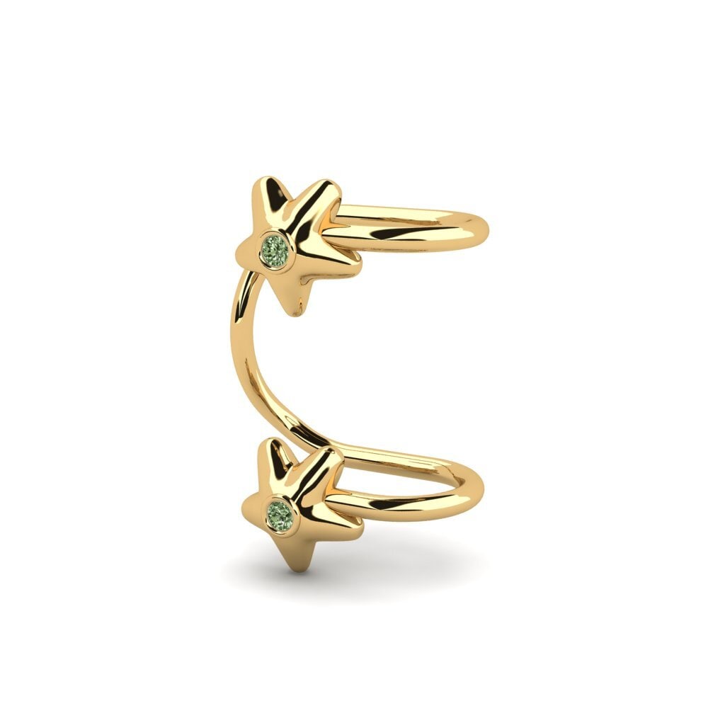 14ct Yellow Gold Green Diamond Women's Earring Evole