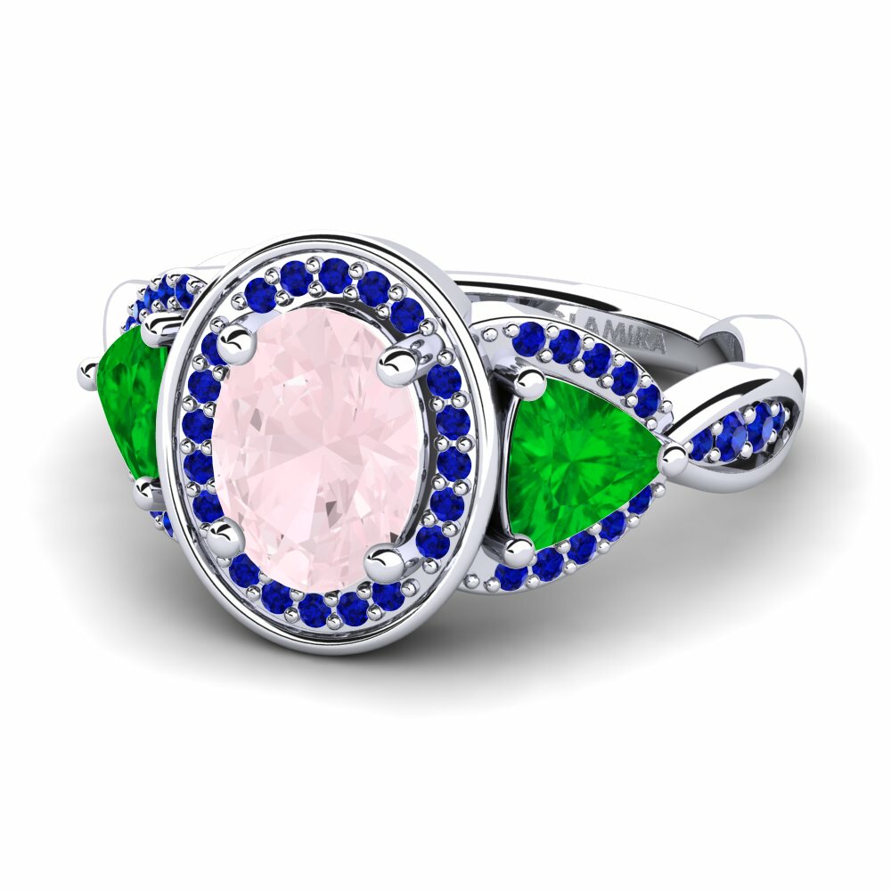 Cuarzo rosa Anillo de compromiso Ewalina