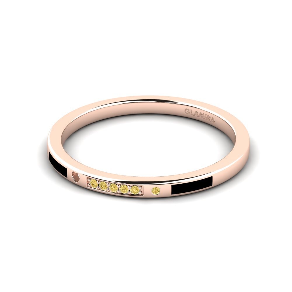 Oro Rosso 750 Diamante Giallo Anello da uomo Expai