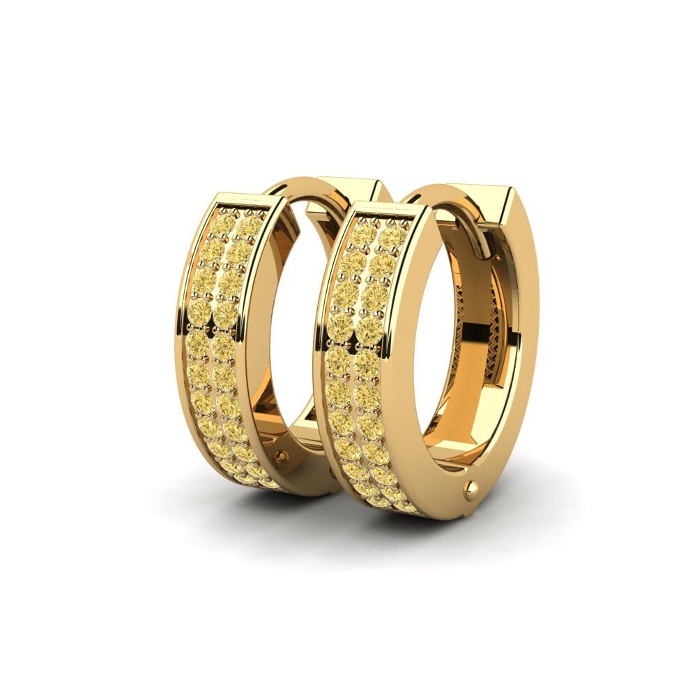 Diamante Amarillo Pendiente de mujer Ezalor