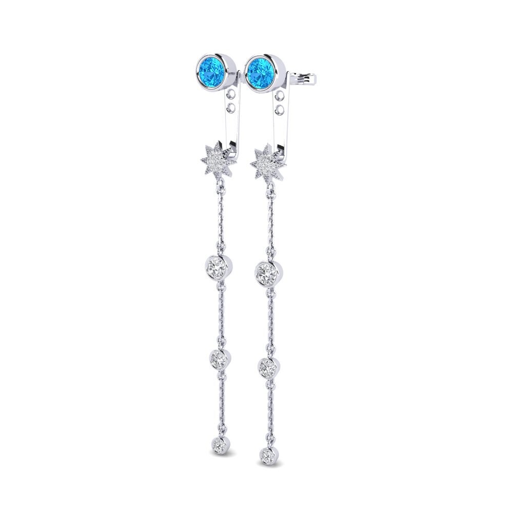 Topaze Bleue Boucle d'oreille femme Fahasoavana