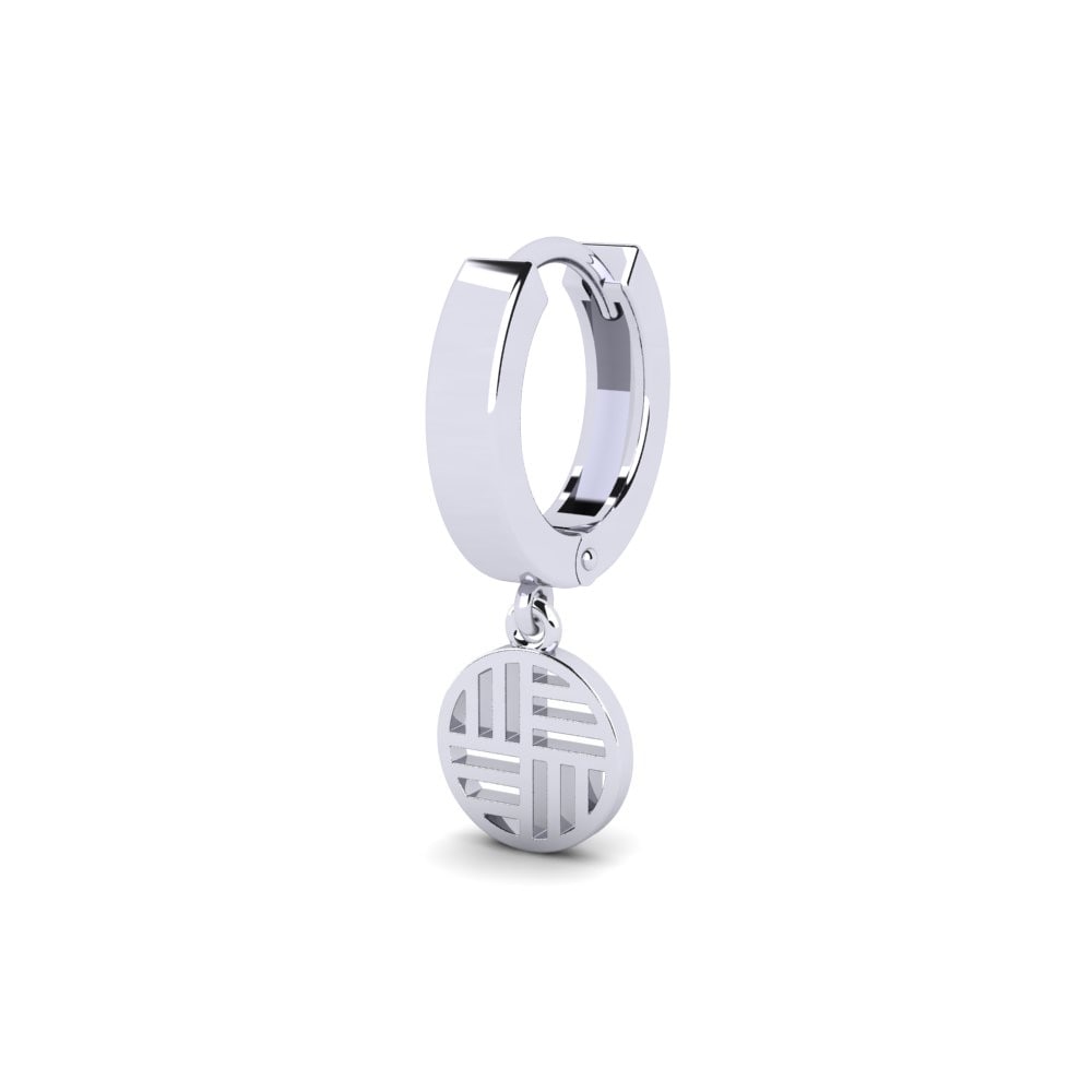 9k Oro Blanco Pendiente para hombre Fahumi