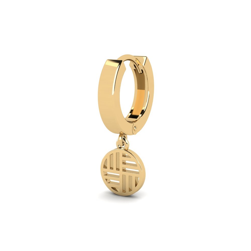 14ct Yellow Gold Men's Earring Fahumi