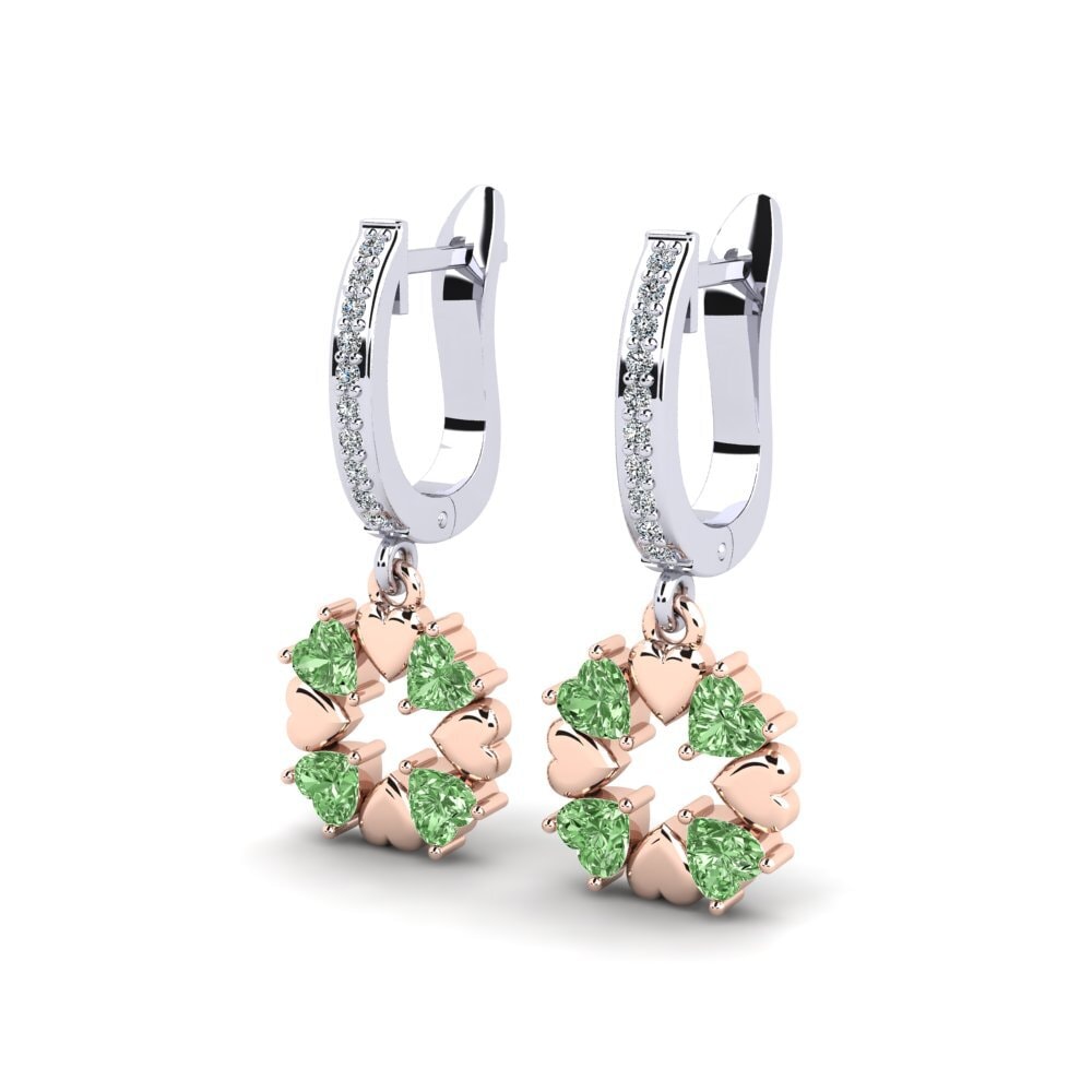 9k Oro Blanco & Rosa Pendiente de mujer Fallal