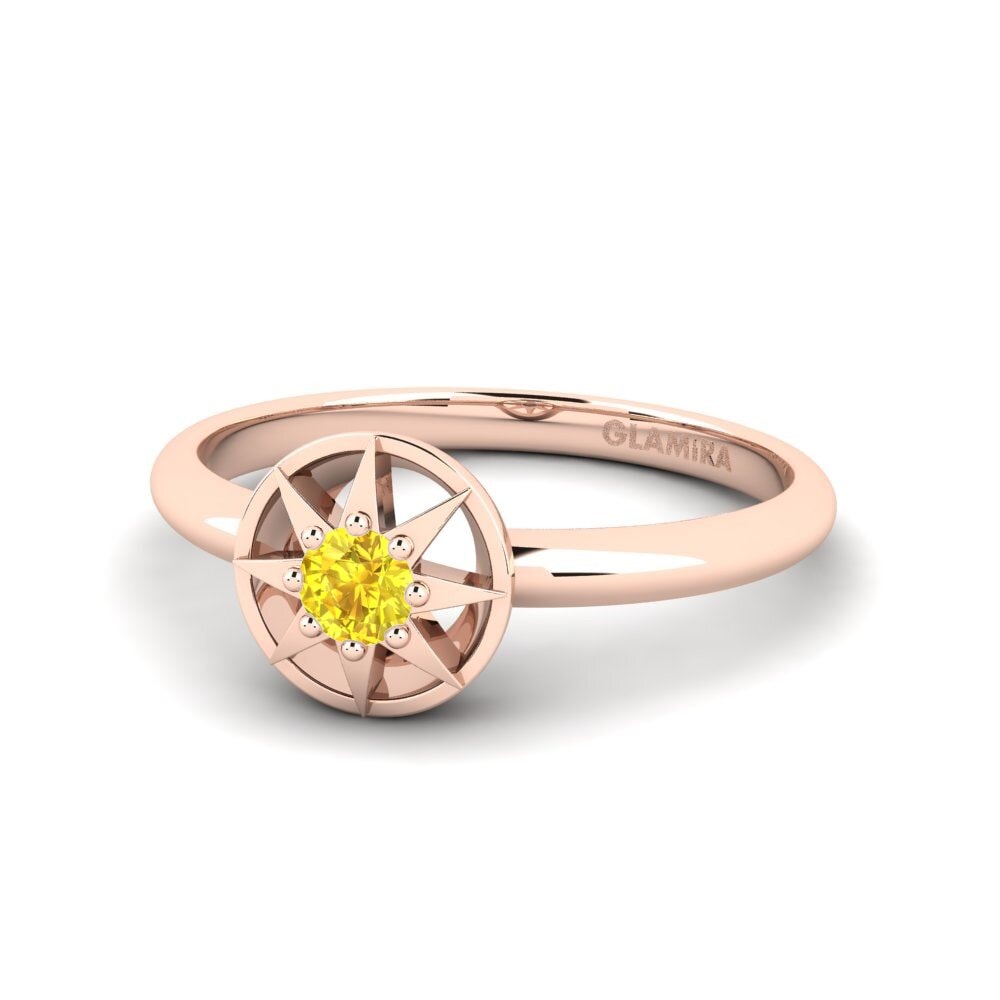 Gelber Saphir Pinker Ring Fallingstar