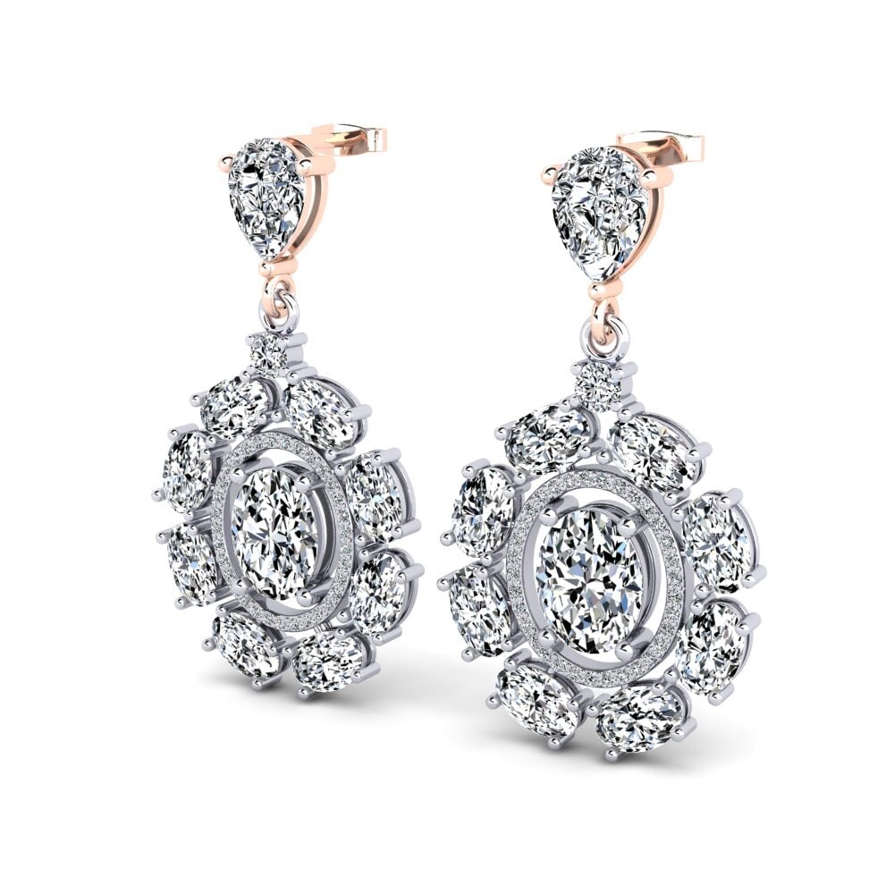 14ct White / Rose Gold Women's Earring Famillia