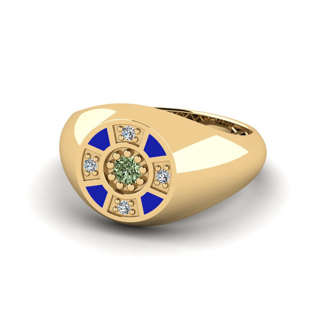 Grüner Diamant Pinker Ring Famu