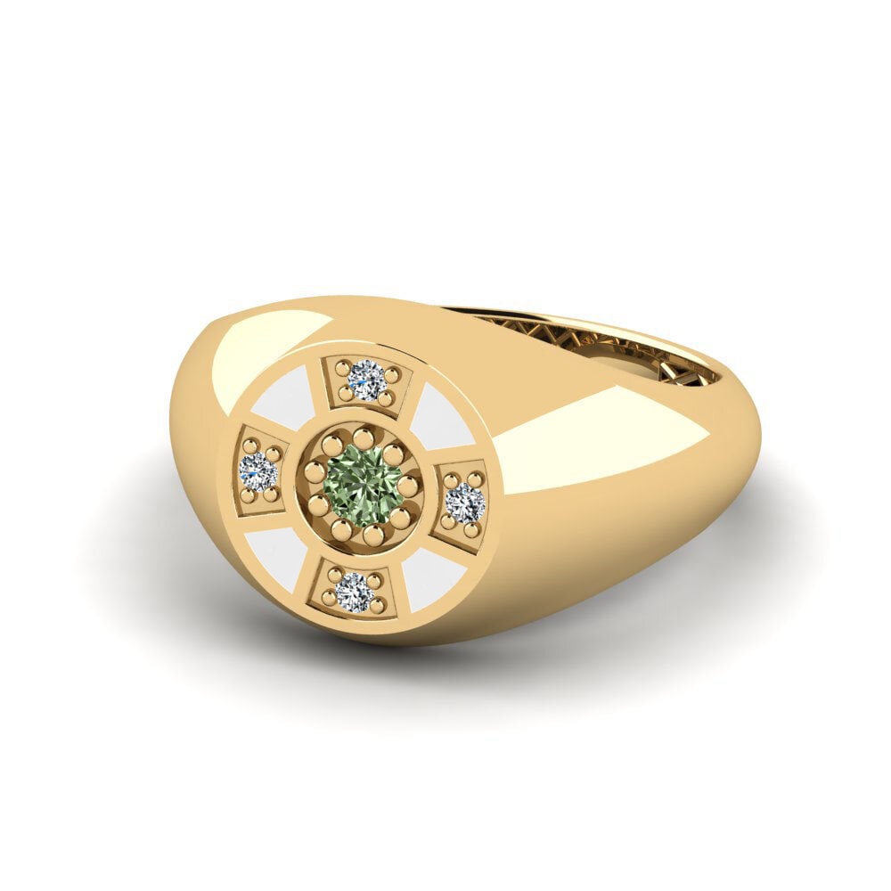 Grüner Diamant Pinker Ring Famu