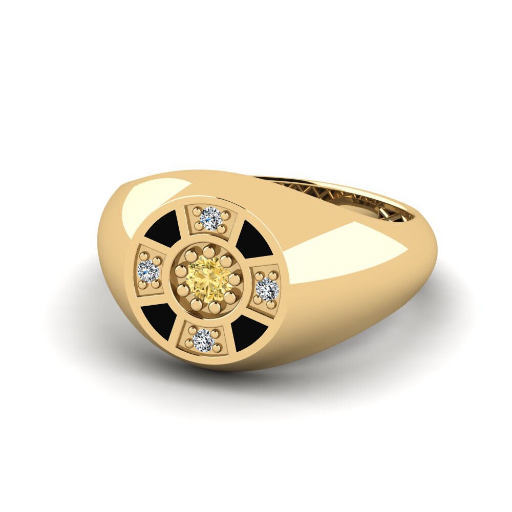 Gelber Diamant Pinker Ring Famu