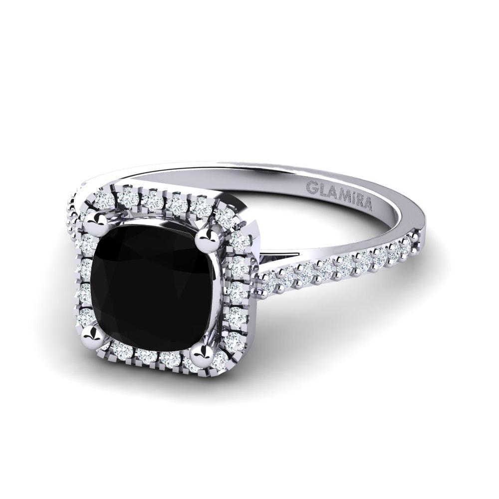 Black Onyx Engagement Ring Fanetta