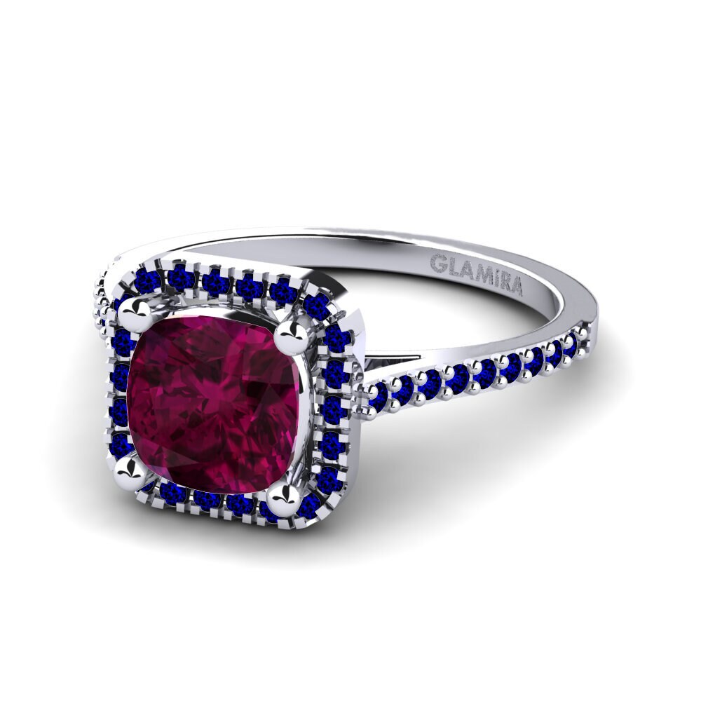 Rhodolite Garnet Engagement Ring Fanetta
