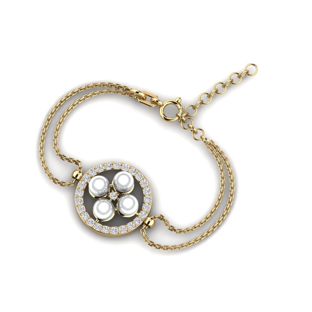 18k Oro Amarillo Diamante cultivado en laboratorio Pulsera de Mujer Fannujahir
