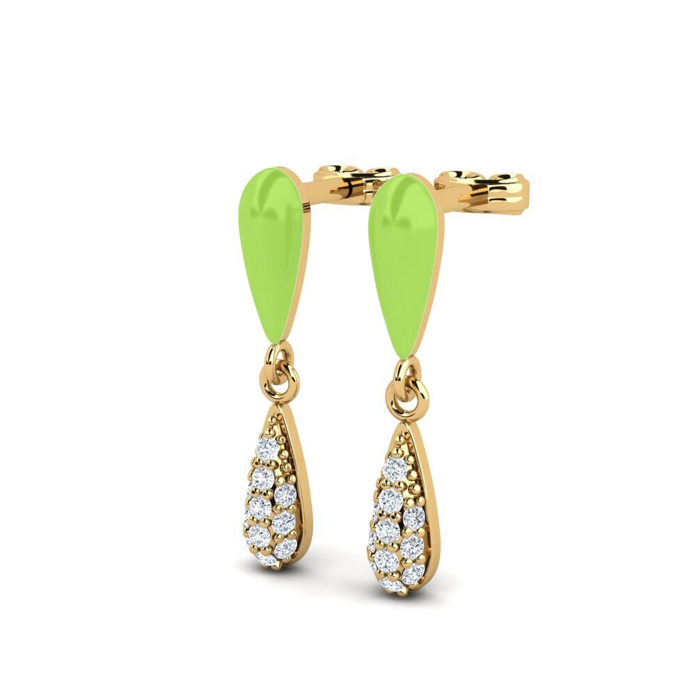 9k Oro Amarillo Pendiente de mujer Fantasma
