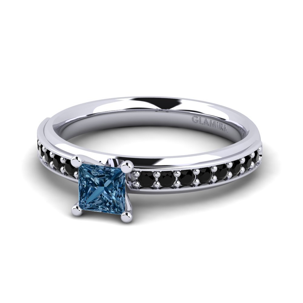 Princess Blue Diamond Engagement Ring Fantine