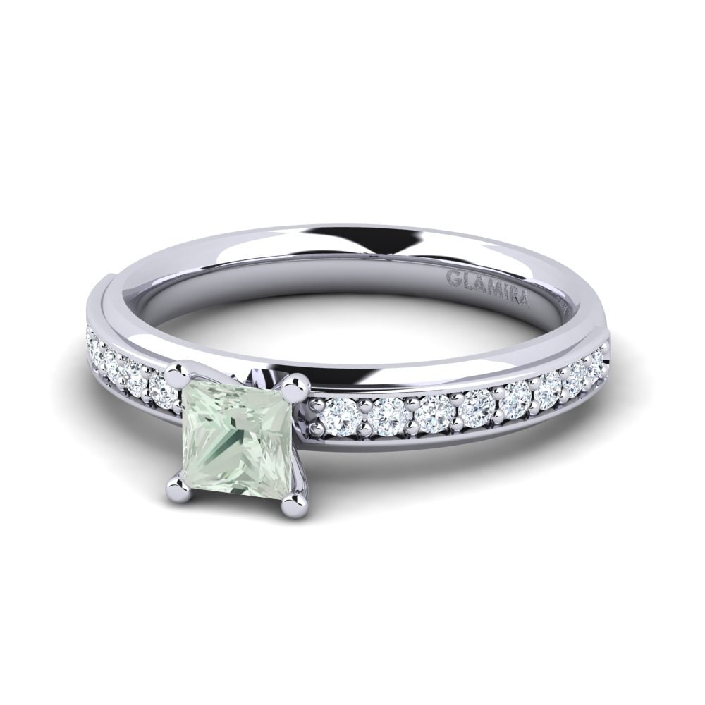 Green Amethyst Engagement Ring Fantine