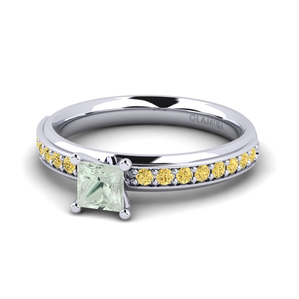 Green Amethyst Engagement Ring Fantine