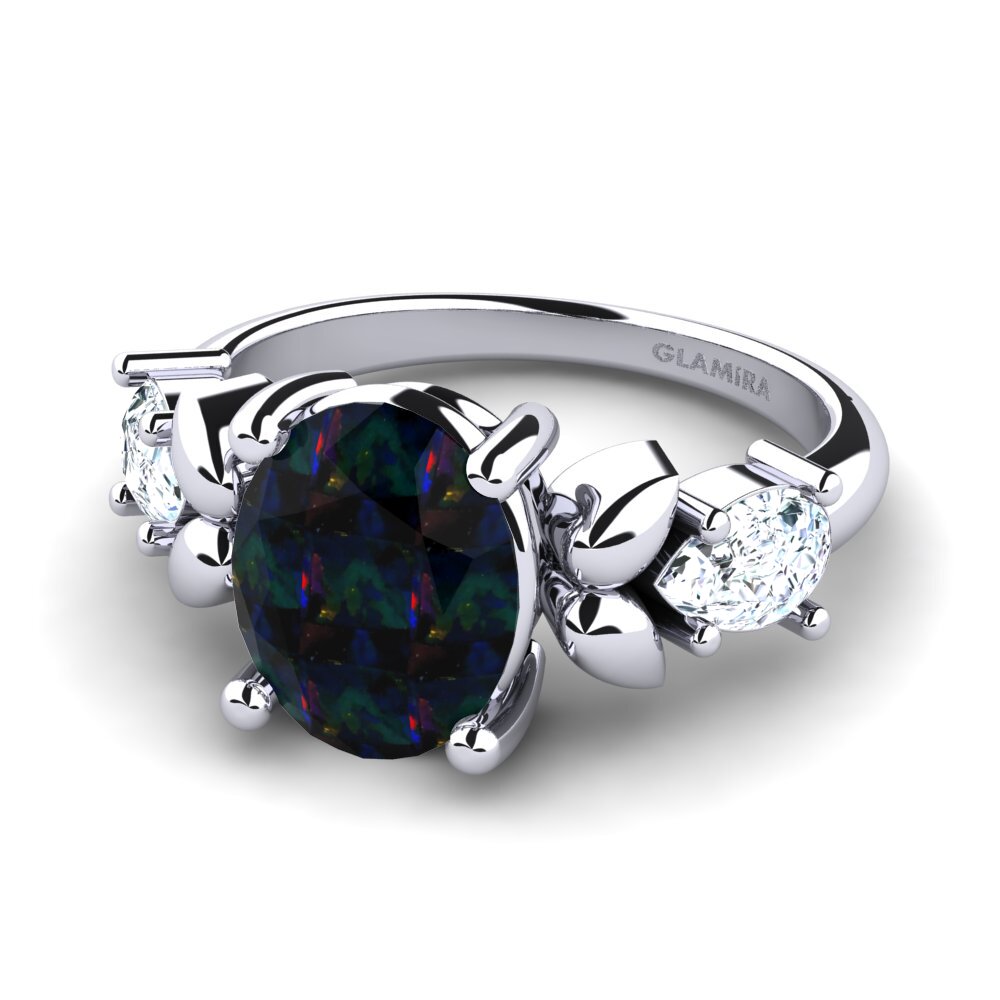 Black Opal Engagement Ring Faried
