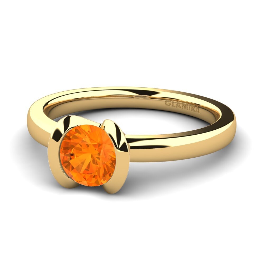 Orange Sapphire Engagement Ring Farrah