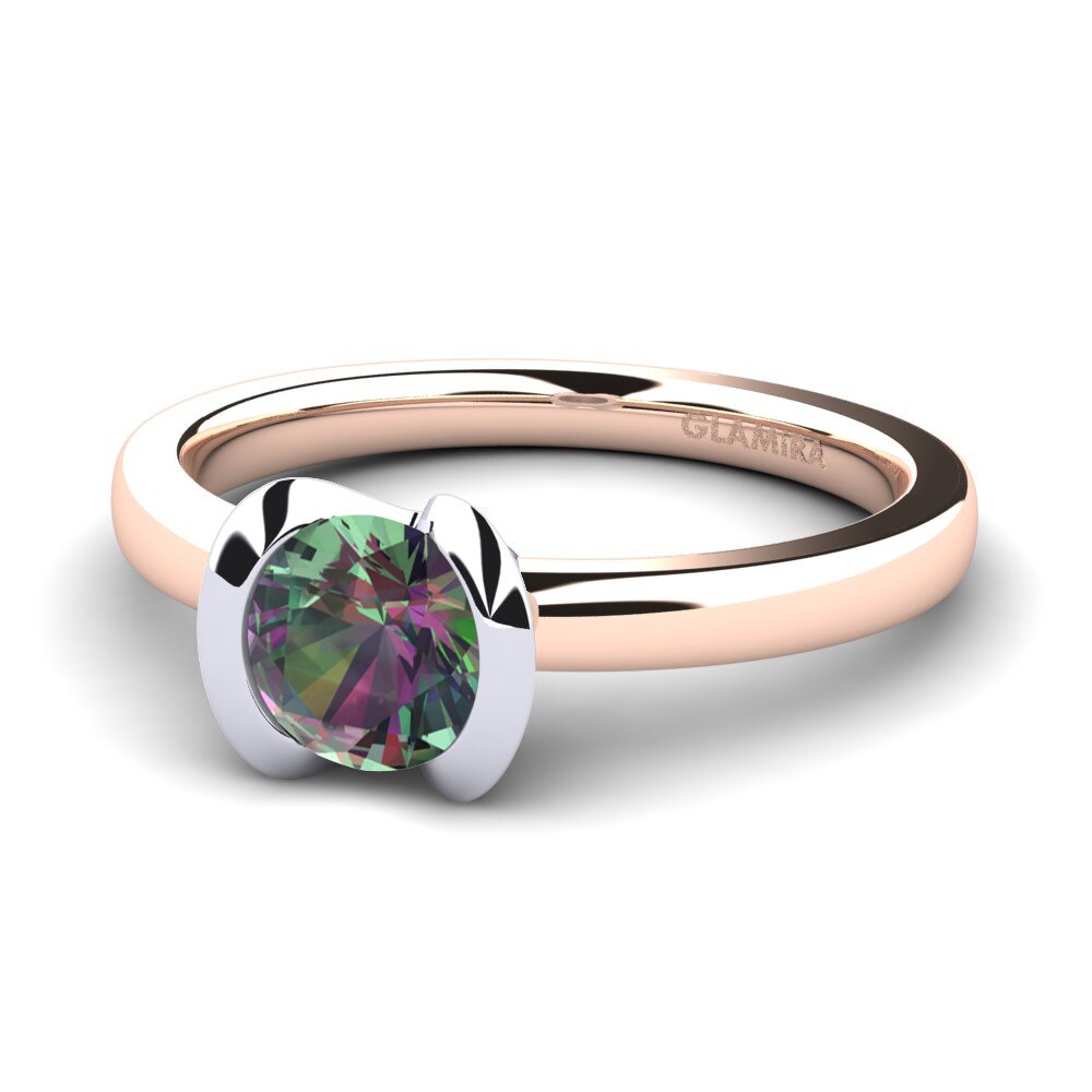 9ct Rose & White Gold Mystic Topaz Engagement Ring Farrah