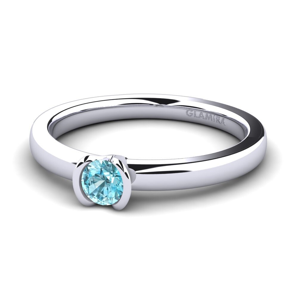 Blauer Zirkon Verlobungsring Farrah 0.25crt