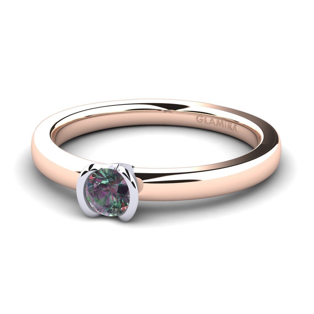 9ct Rose & White Gold Mystic Topaz Engagement Ring Farrah 0.25 crt