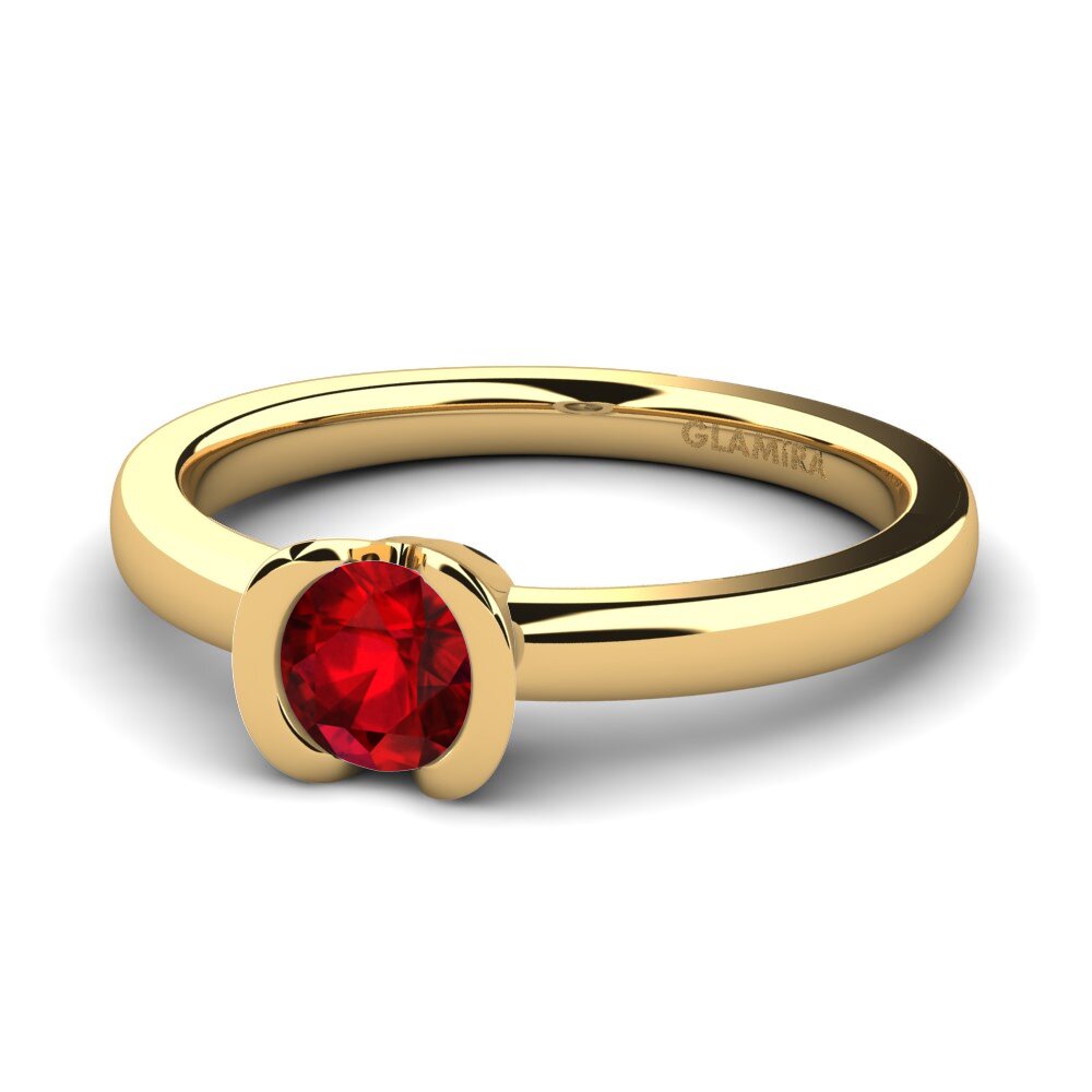 Rubí (Creado en laboratorio) Anillo de compromiso Farrah 0.5crt