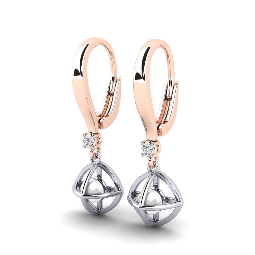 9ct Rose & White Gold Lab Grown Diamond Women's Earring Farrolas