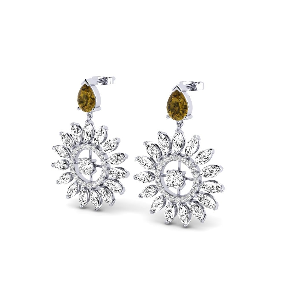 Đá Zircon Nâu Bông tai nữ Fasha