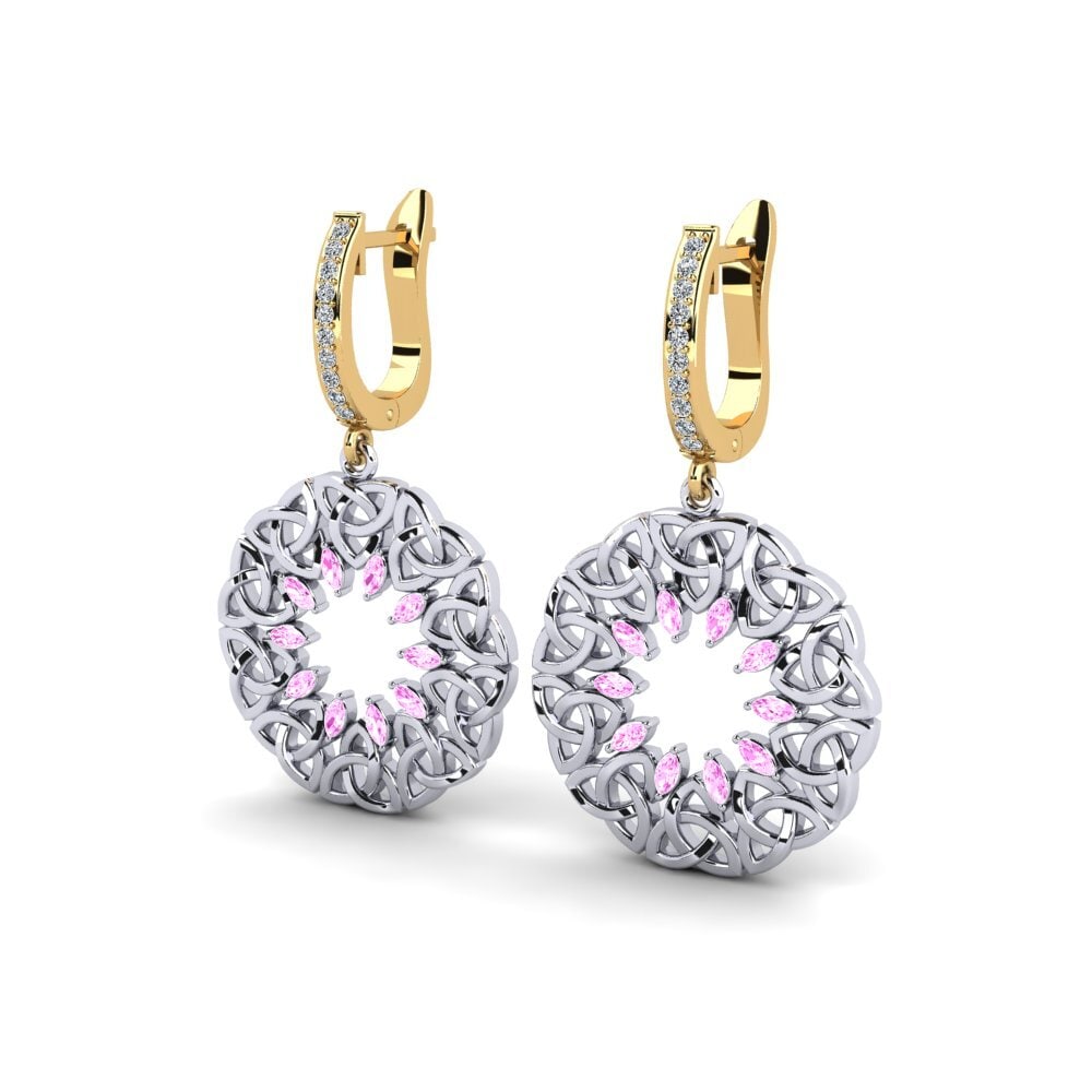 Safira Rosa Brincos Feminino Fata