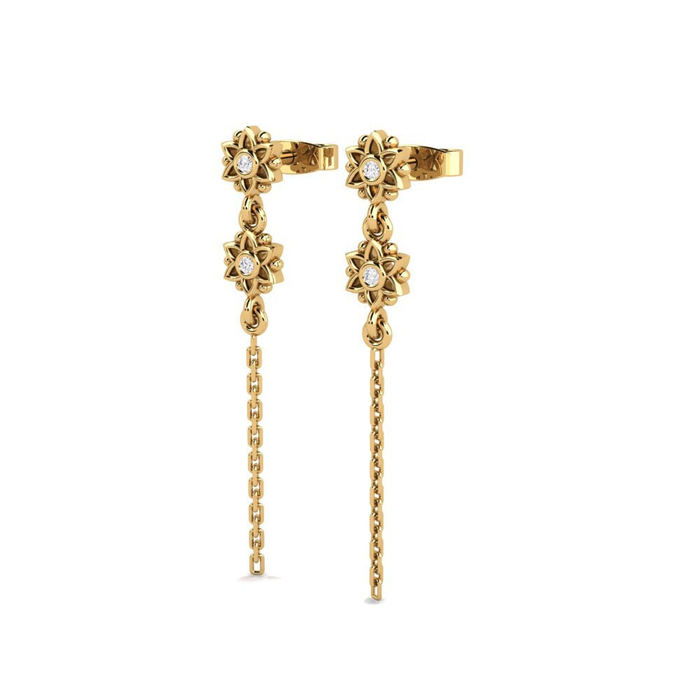 yellow-375 diamante-safira Brincos Feminino Fatidic