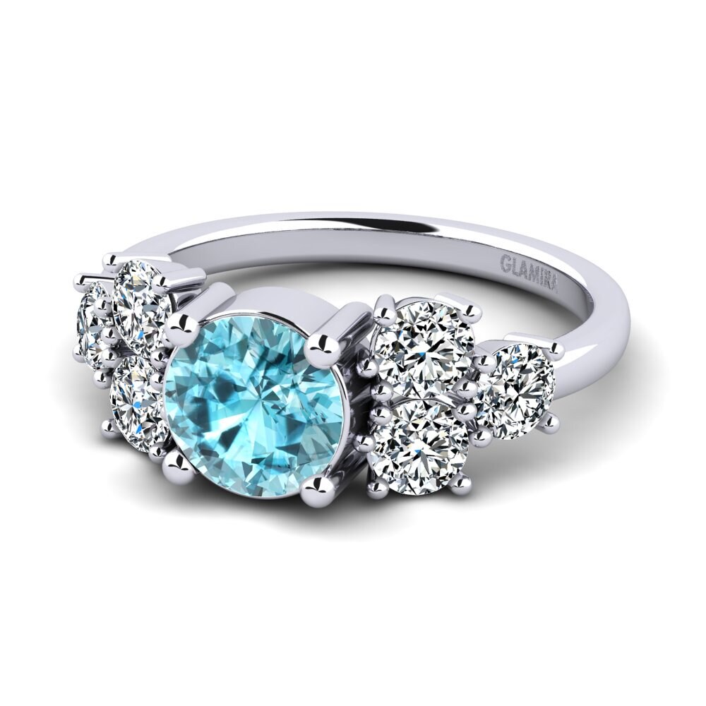 Blue Zircon Women's Ring Fatond