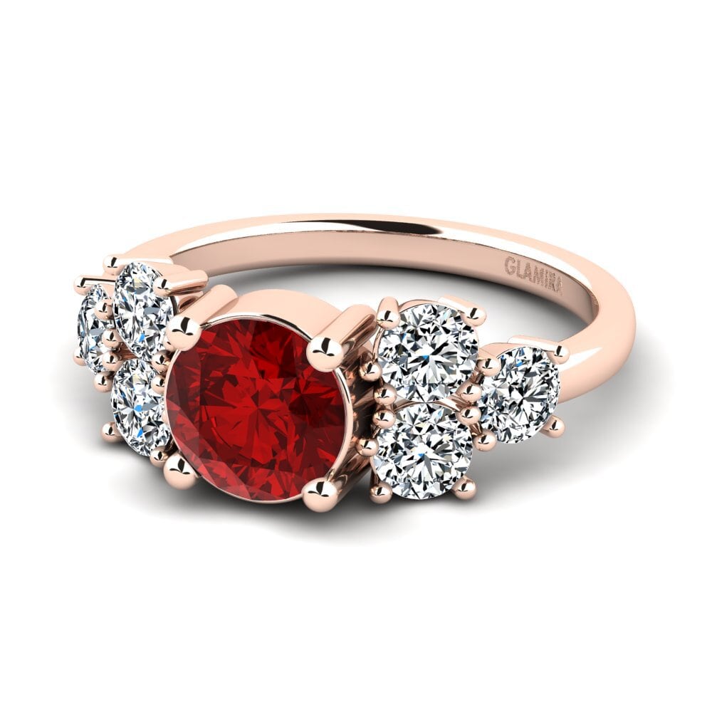 18ct Rose Gold Ruby (Lab Created) Women's Ring Fatond