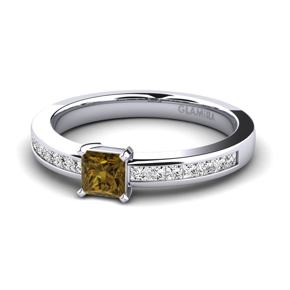 Brown Zircon Engagement Ring Fausta