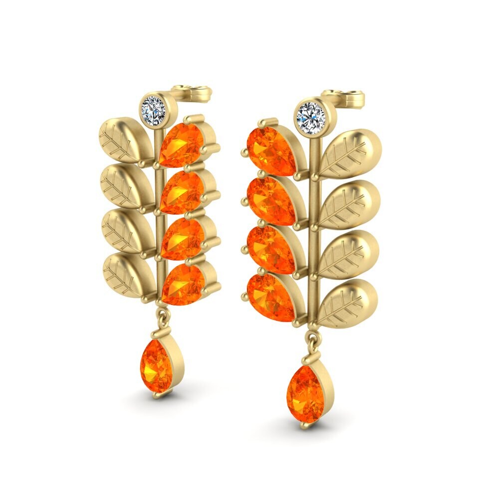 Orange Sapphire Women's Earring Febril