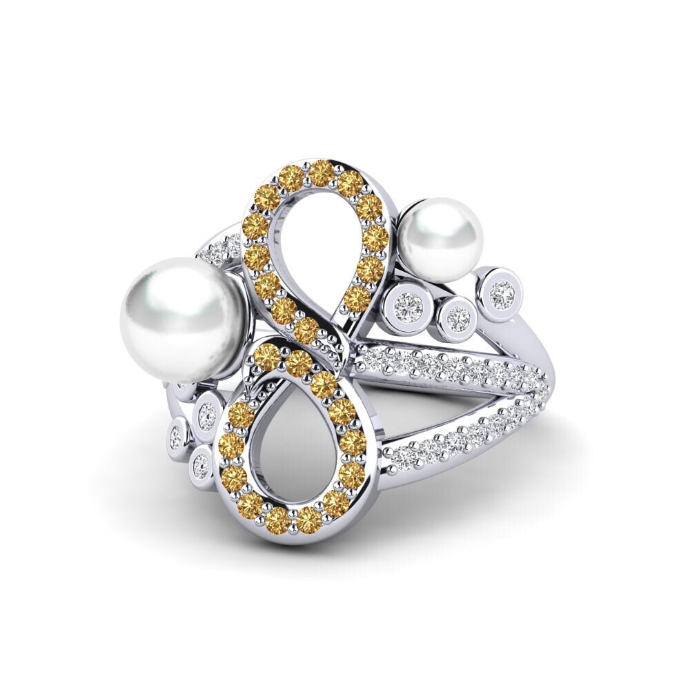950 Platinum Brown Diamond Ring Feiloai