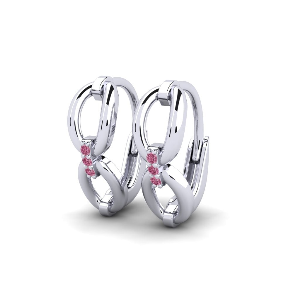 Plata 925 Granate Rhodolite Pendiente de mujer Feino