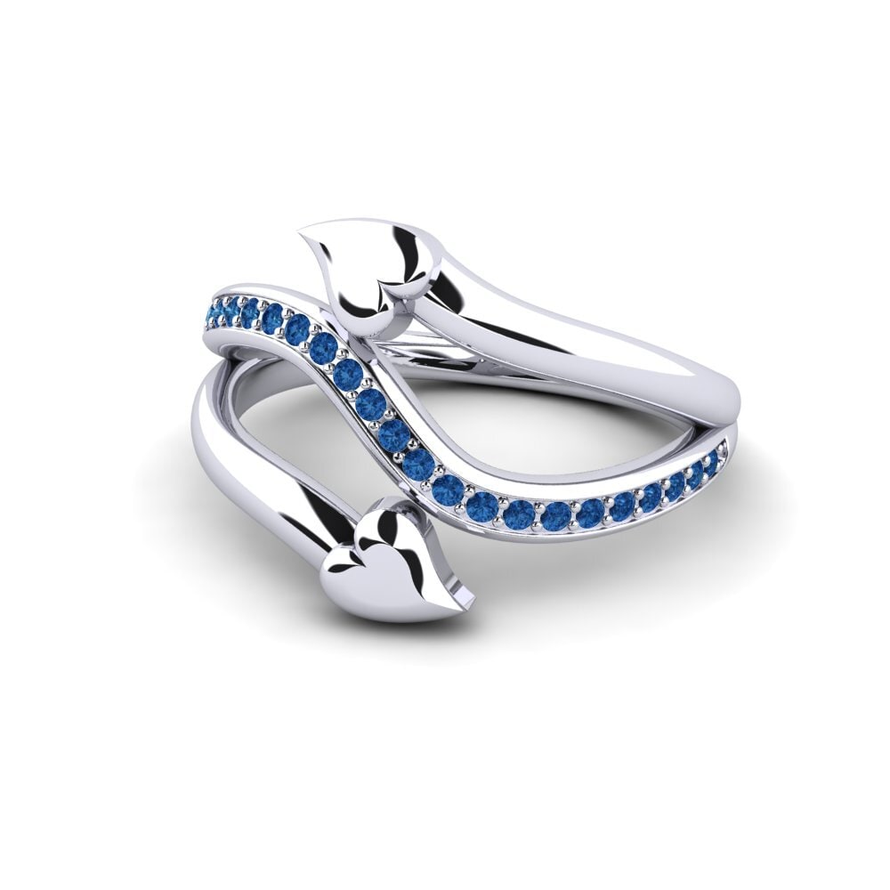 Zircônia azul escuro Anel Feinsteina