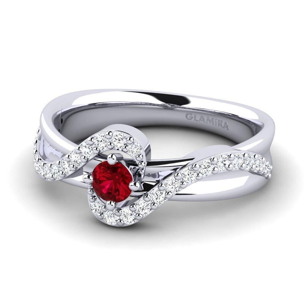 Red Zirconia Women's Ring Feivar