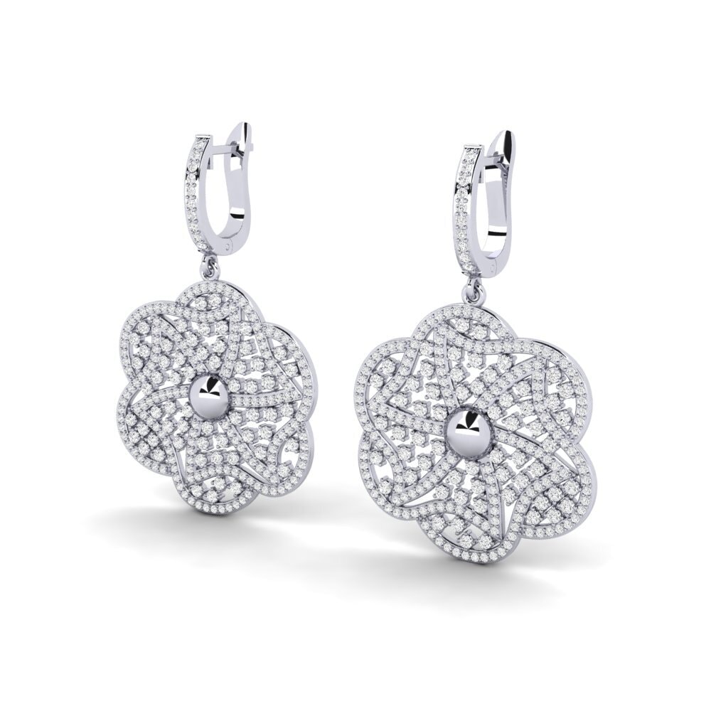 Đá Sapphire Trắng Bông tai nữ Felba