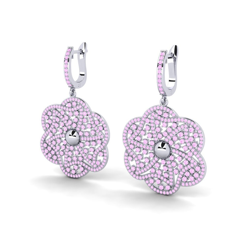 Đá Sapphire Hồng Bông tai nữ Felba
