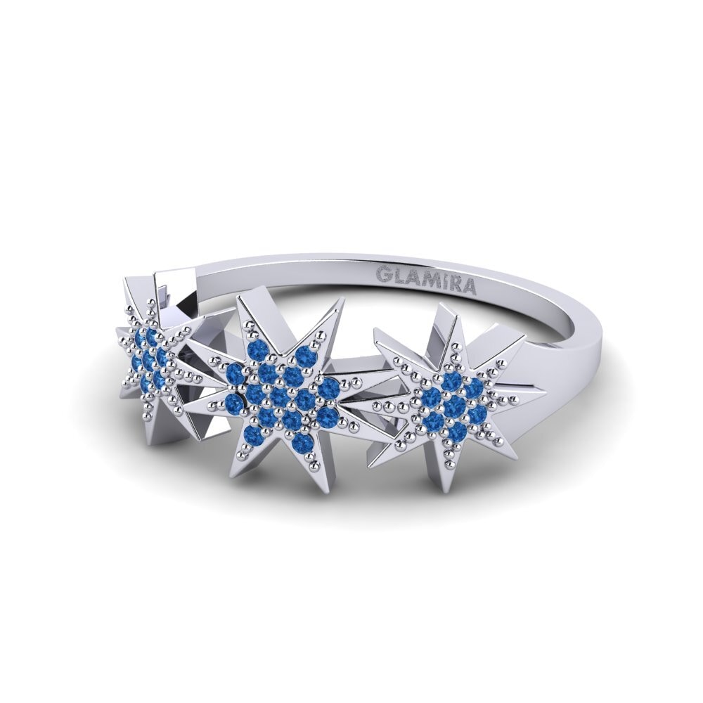 Zircônia azul escuro Anel Felicen
