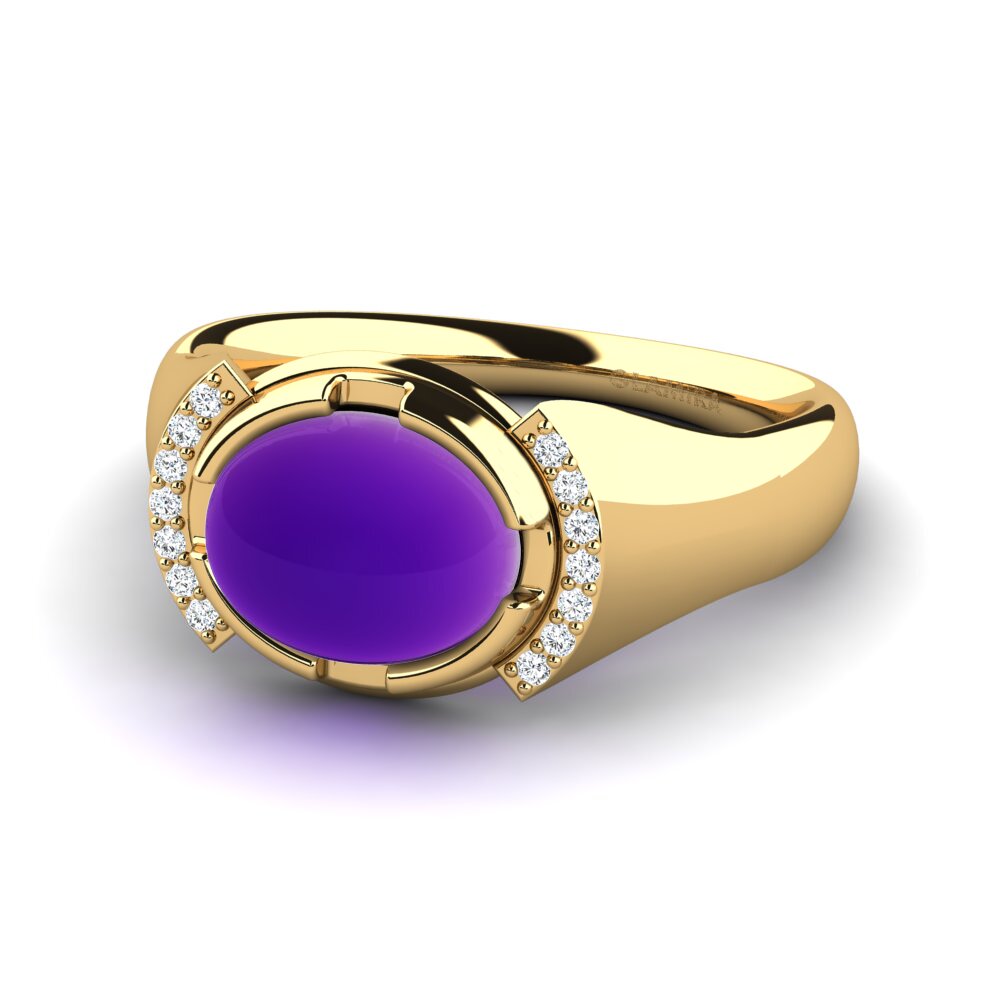 Cabochon Ametista Anel Felinda