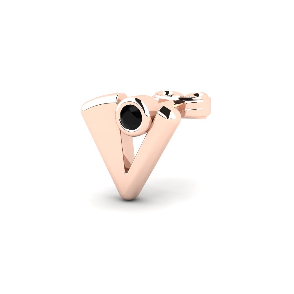 18ct Rose Gold Black Onyx Men's Earring Felisones