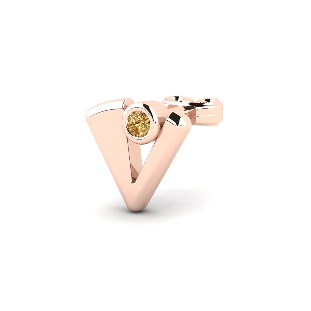 18ct Rose Gold Brown Diamond Men's Earring Felisones