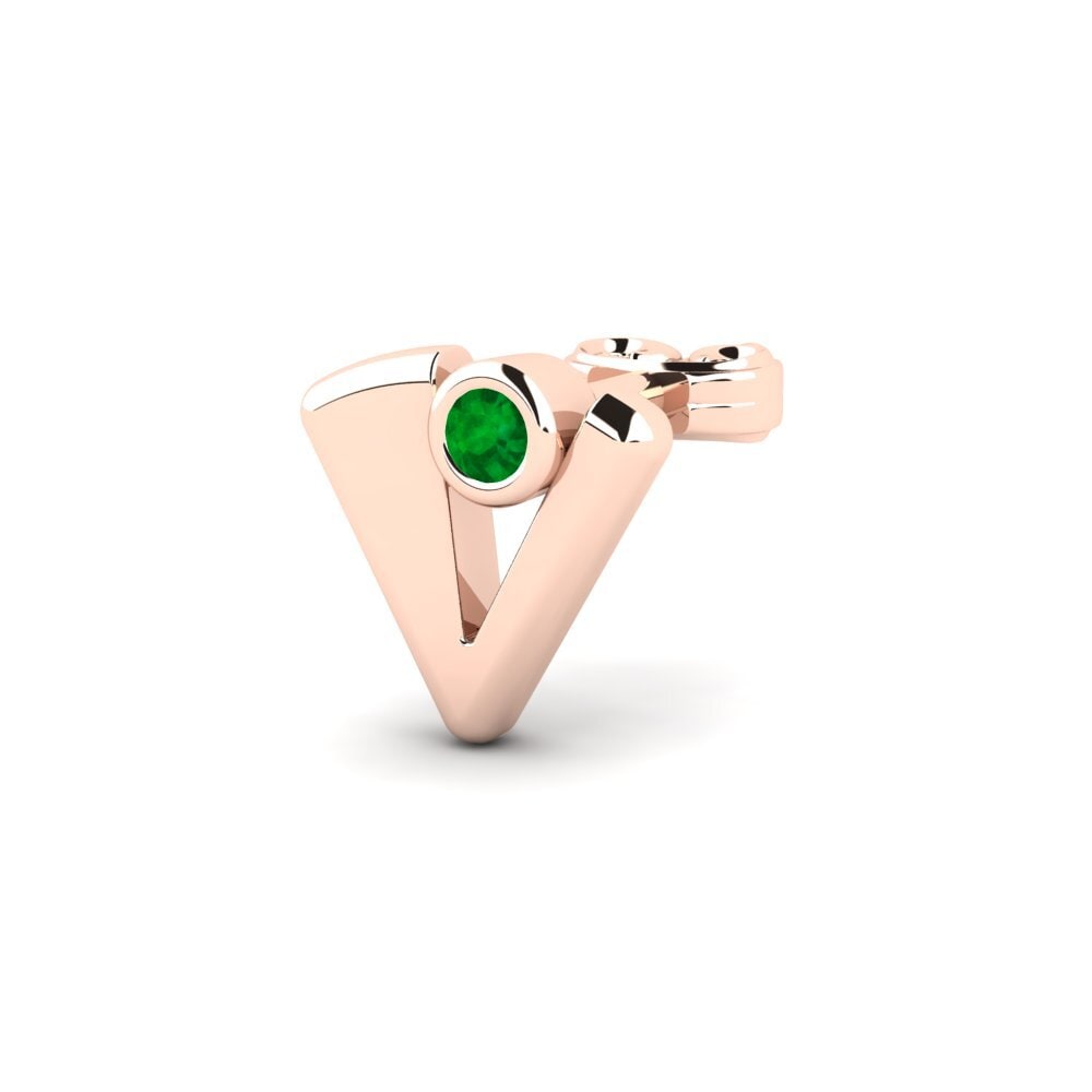14ct Rose Gold Emerald Men's Earring Felisones