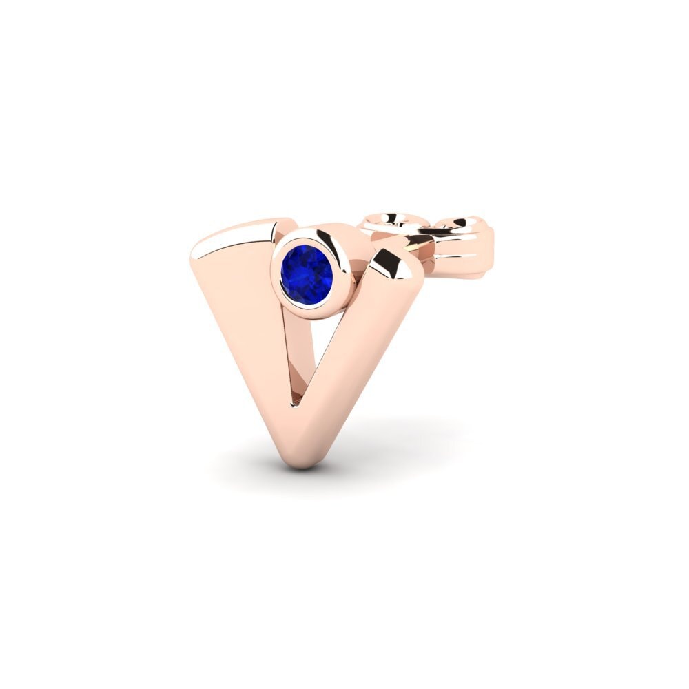 14ct Rose Gold Sapphire Men's Earring Felisones