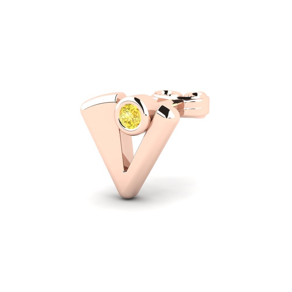 14ct Rose Gold Yellow Sapphire Men's Earring Felisones