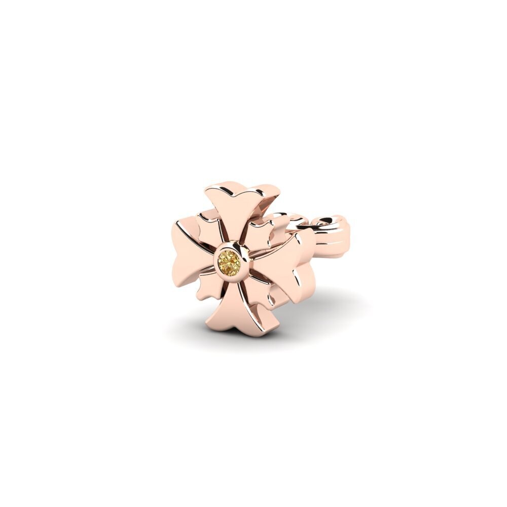 18ct Rose Gold Brown Diamond Men's Earring Felorn
