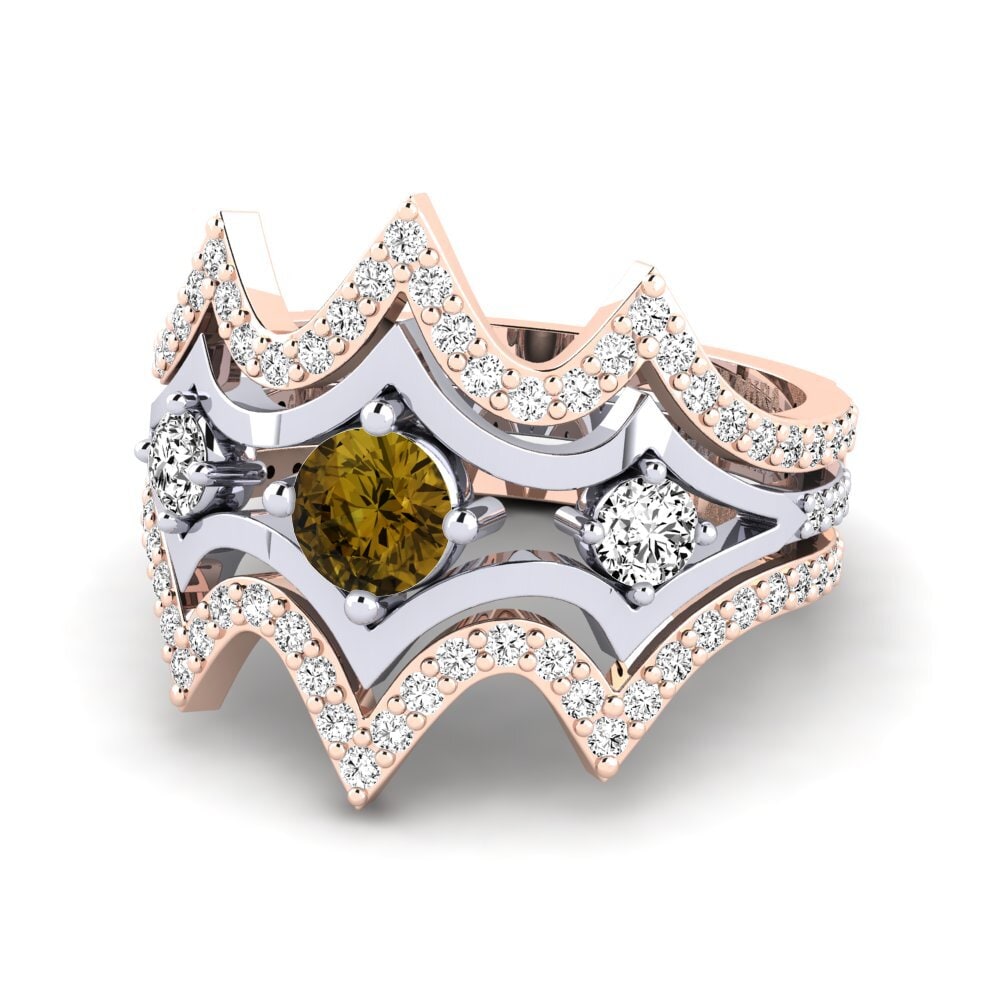 Circón Marrón Anillo Fenix SET